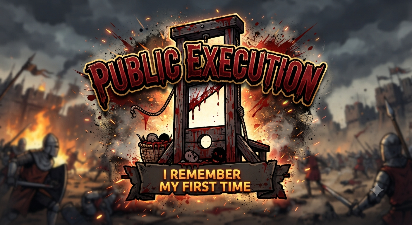 Public Execution themed kill announcement art